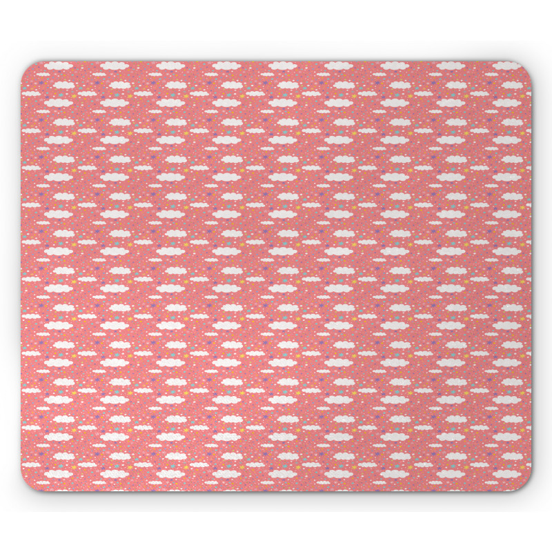 Stars with Dots Clouds Mouse Pad