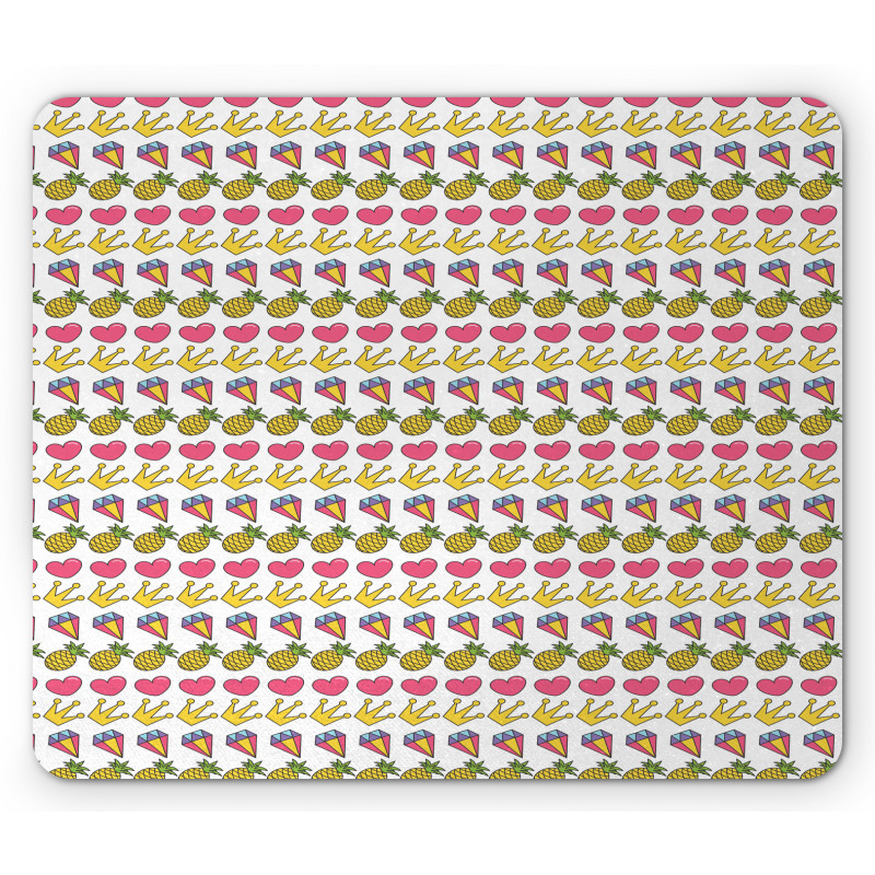 Heart Crown Gemstone Mouse Pad