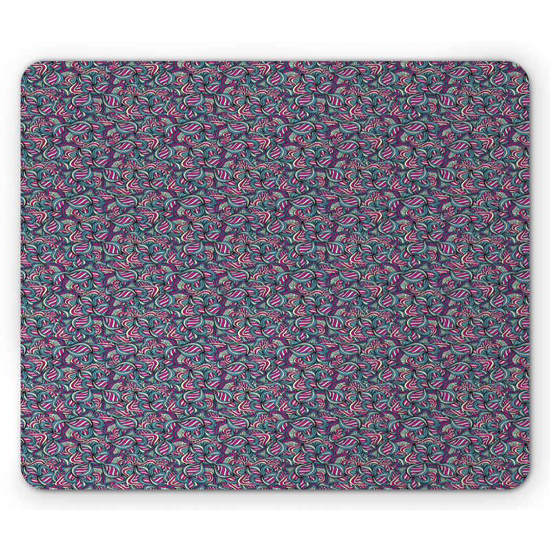 Ornamental Wavy Lines Mouse Pad