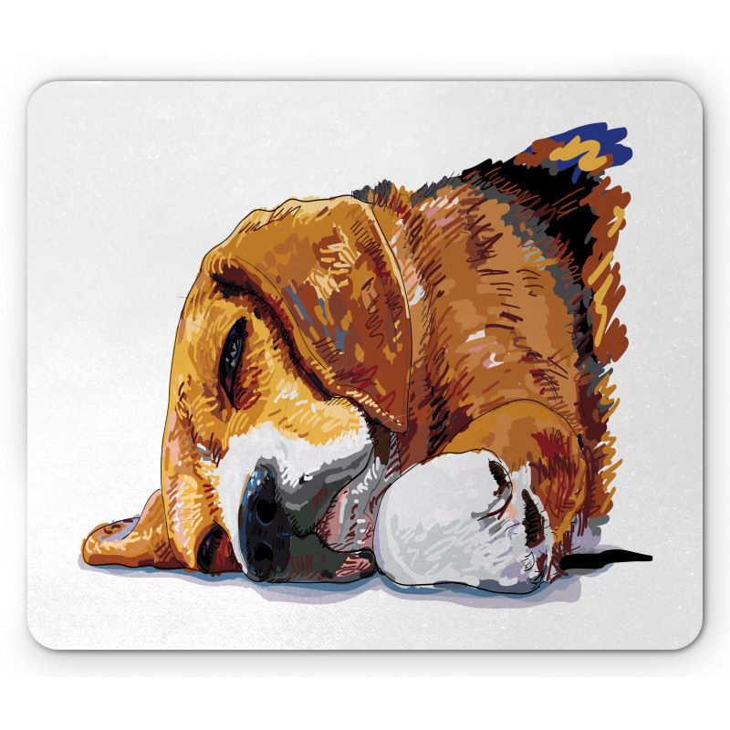 Sleeping Puppy Mouse Pad