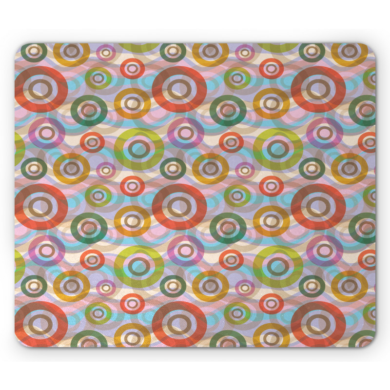 Hippie Colorful Circles Mouse Pad