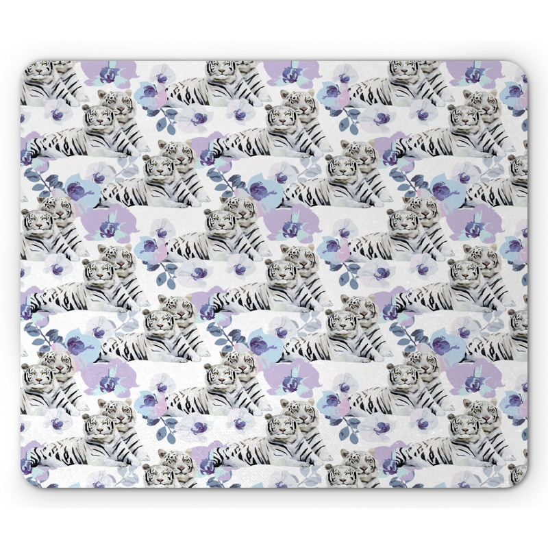 Leopards with Flowers Mouse Pad