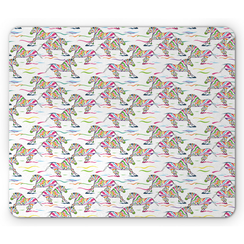 Running Colorful Animals Mouse Pad