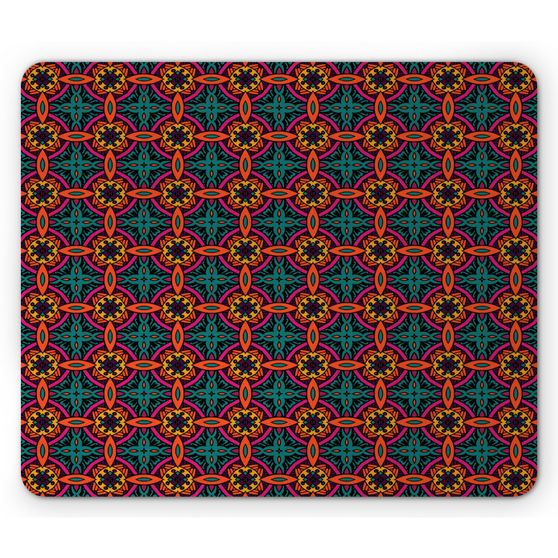 Tribal Foliage Leaves Mouse Pad