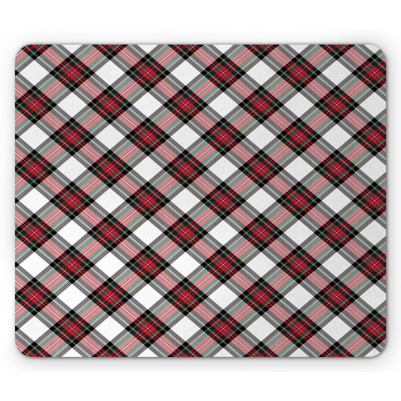 Plaid Motif Rhombuses Mouse Pad