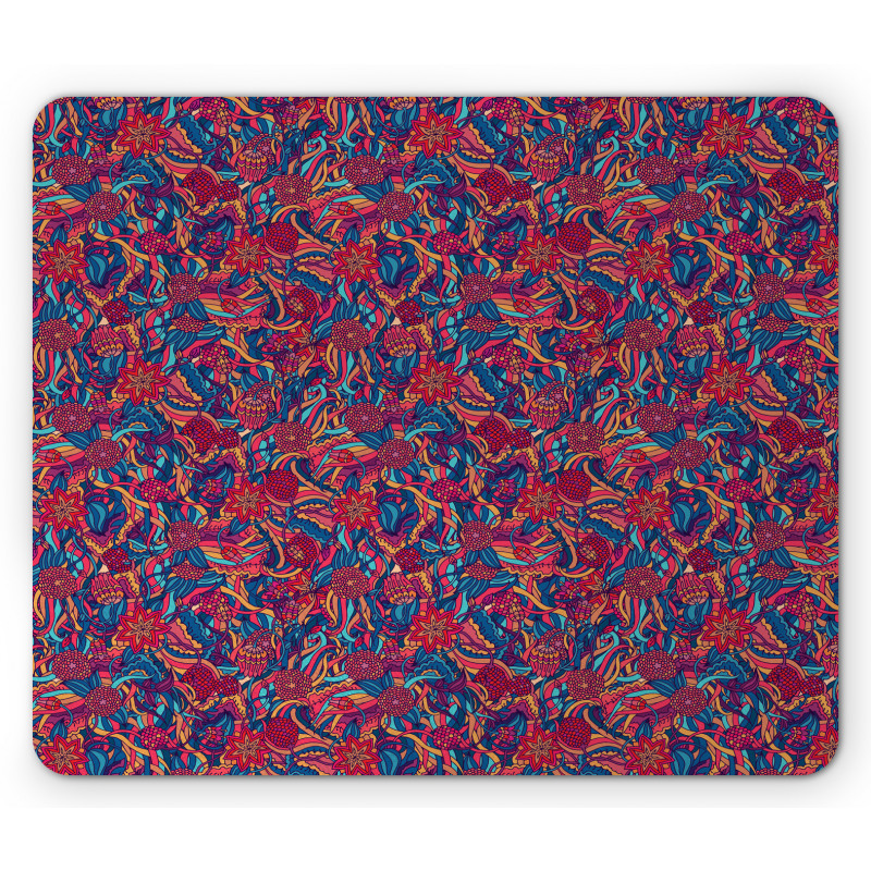 Blooms Swirled Stripes Mouse Pad