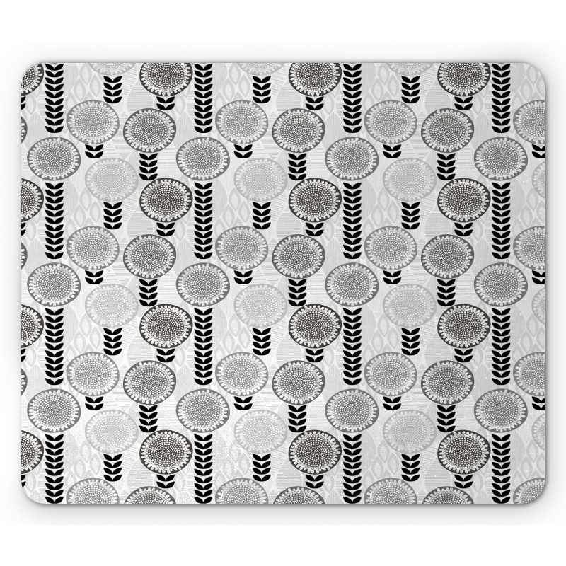 Greyscale Spring Bloom Mouse Pad