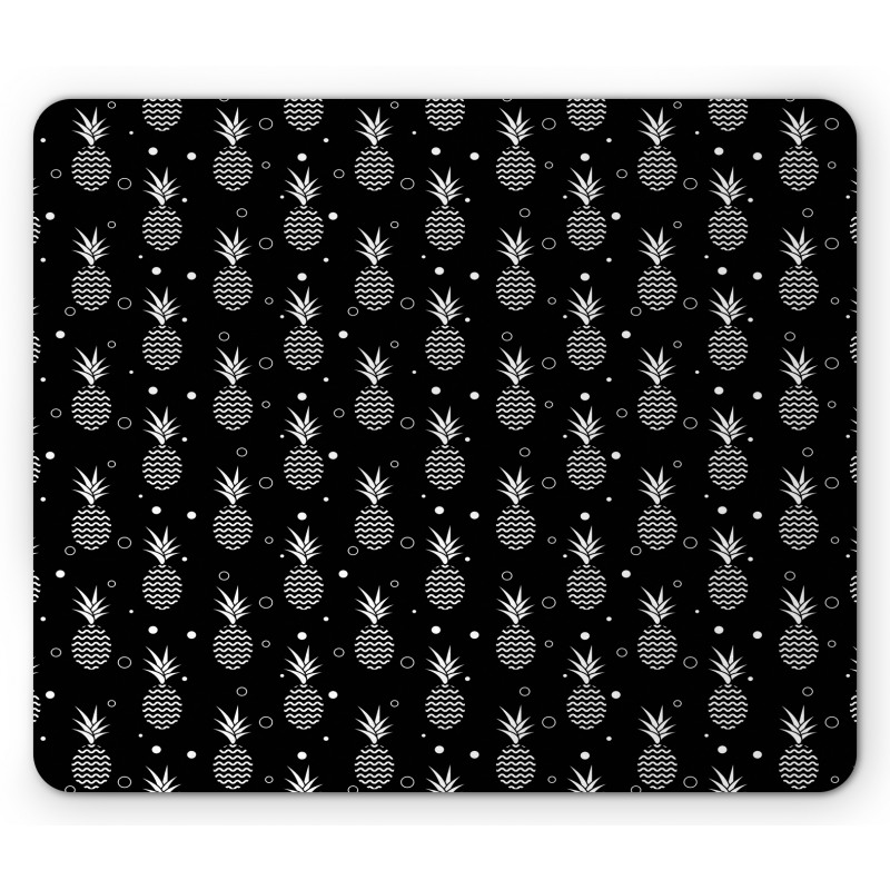 Monochrome Pineapples Mouse Pad