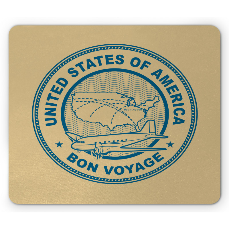 United States Map Plane Mouse Pad