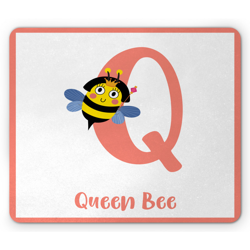 Cartoon Animal Letter Q Mouse Pad