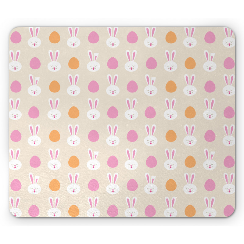 Bunny Faces and Eggs Mouse Pad