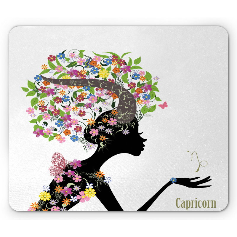 Floral Woman Mouse Pad