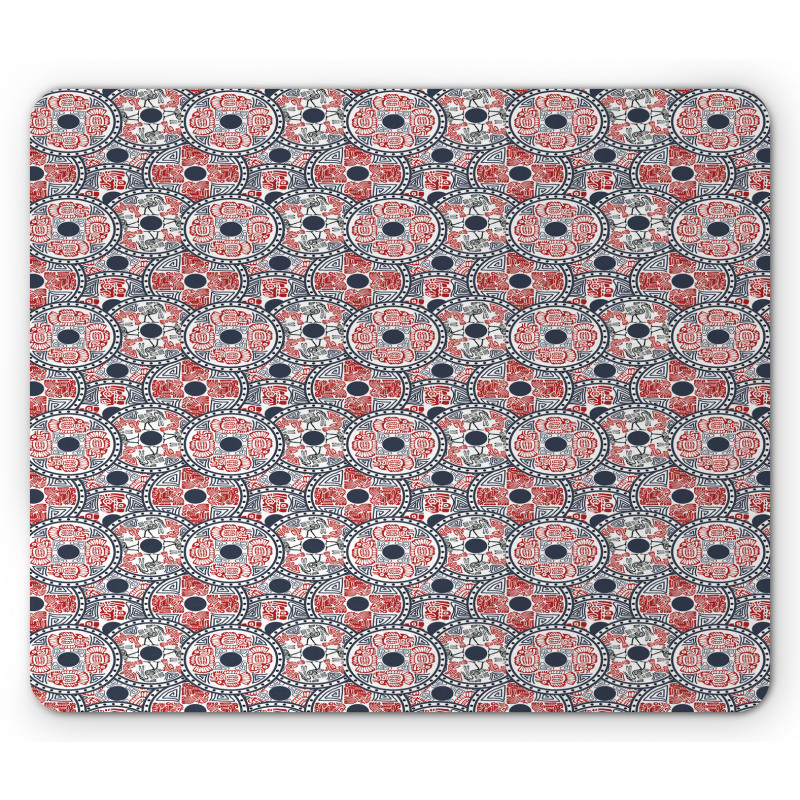 Animal Motifs Circles Mouse Pad