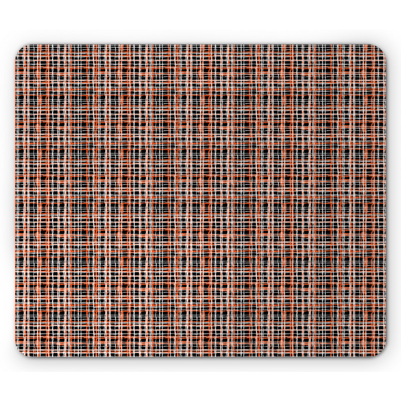 Vintage Striped Grid Art Mouse Pad