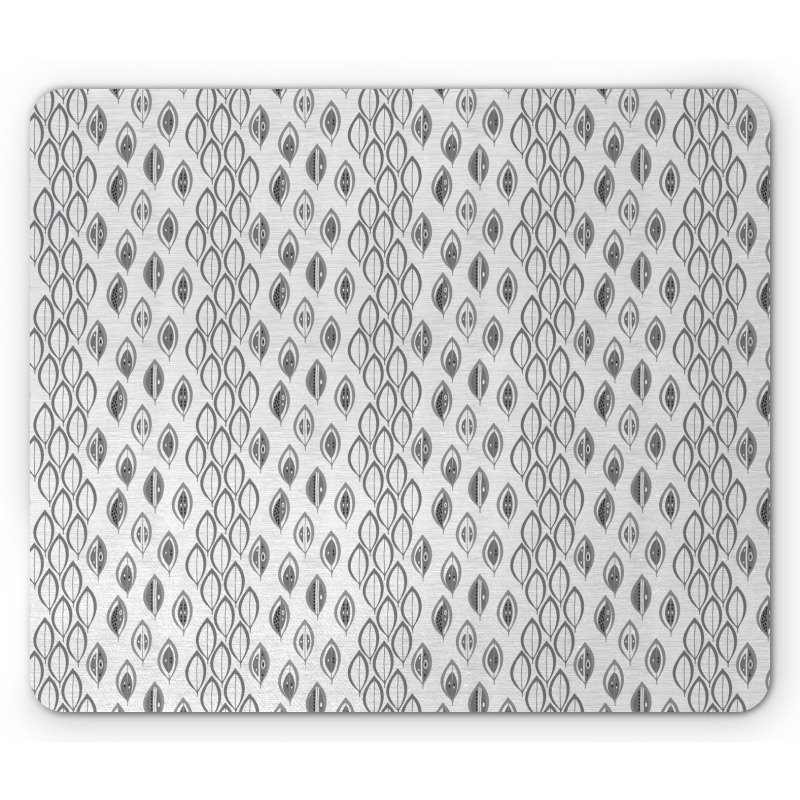 Greyscale Foliage Abstract Mouse Pad