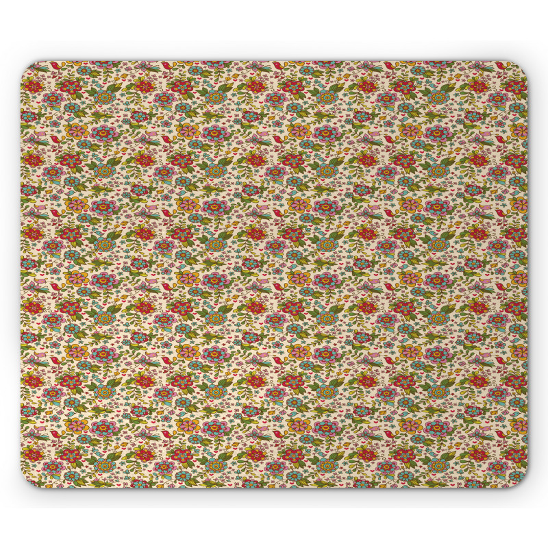 Vintage Flora Fauna Mouse Pad