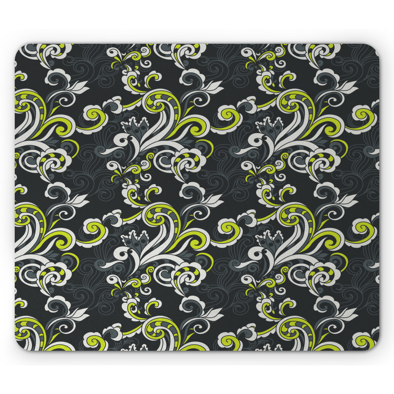 Vintage Foliage Swirls Mouse Pad