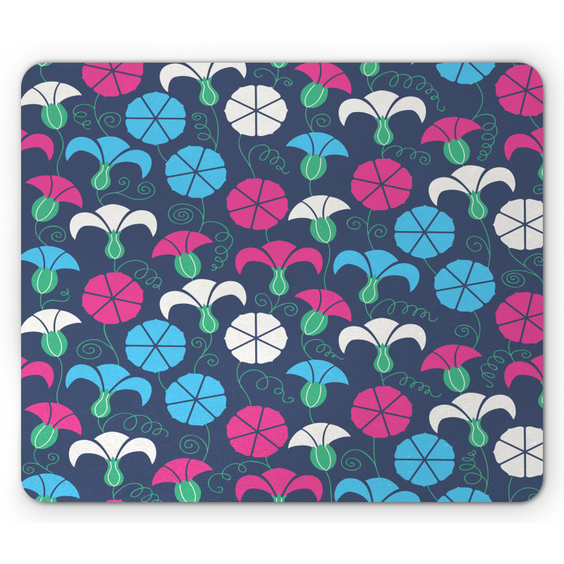 Colorful Bindweed Motif Mouse Pad