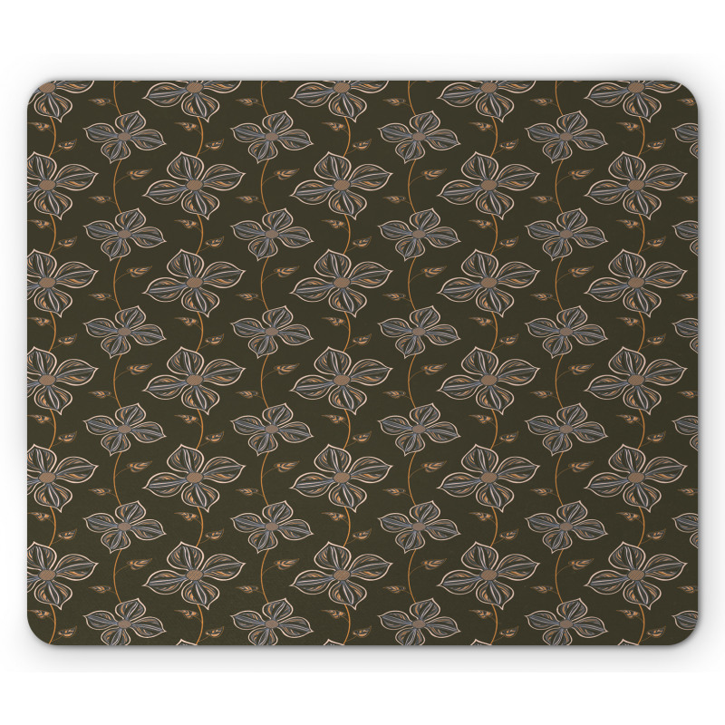 Blooming Petals Doodle Mouse Pad