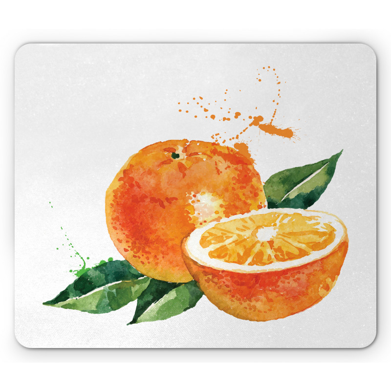 Watercolor Orange Art Mouse Pad