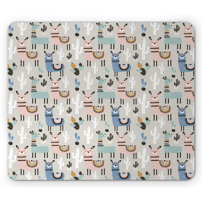 Llama Cartoon Kids Art Mouse Pad