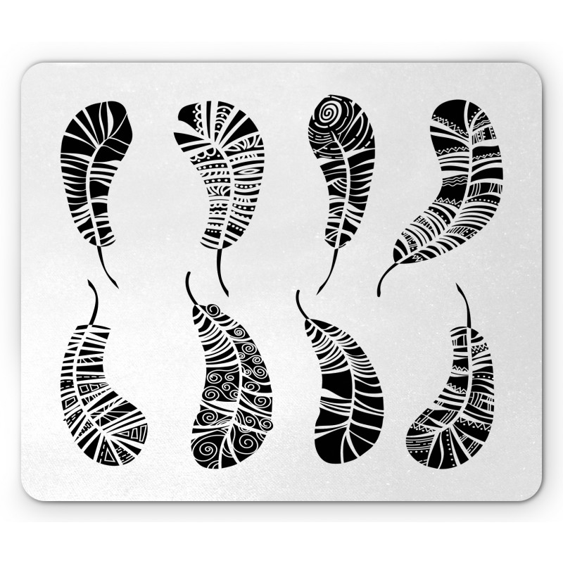 Monochrome Boho Motifs Mouse Pad