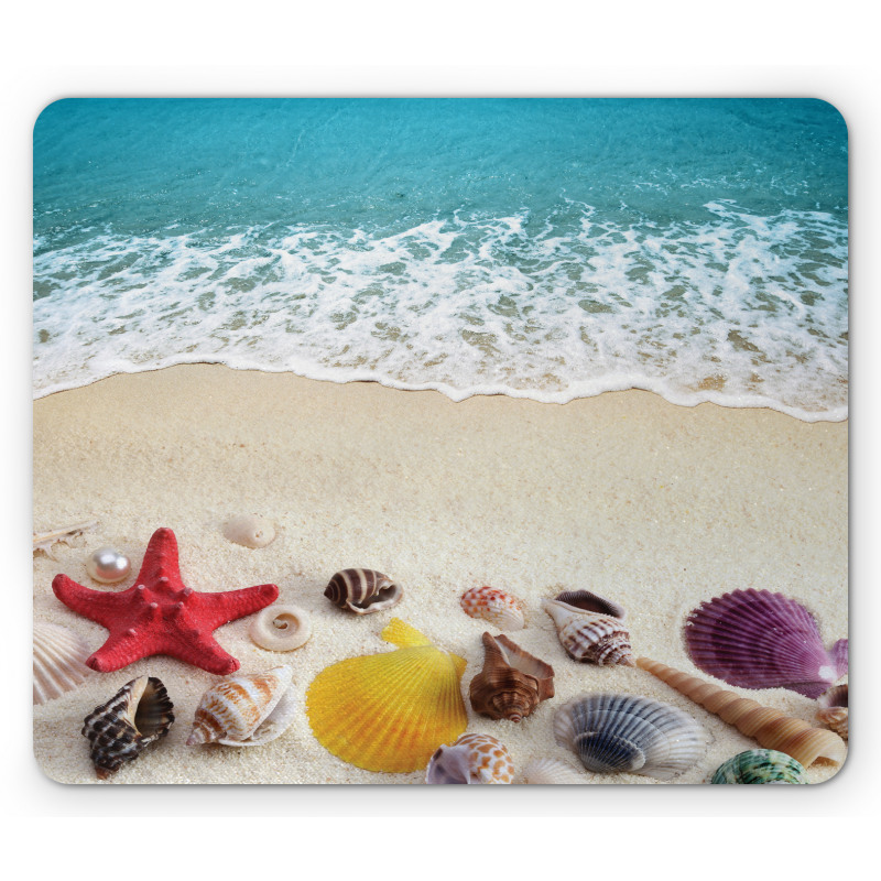 Sea Shells on Sandy Coast Mouse Pad