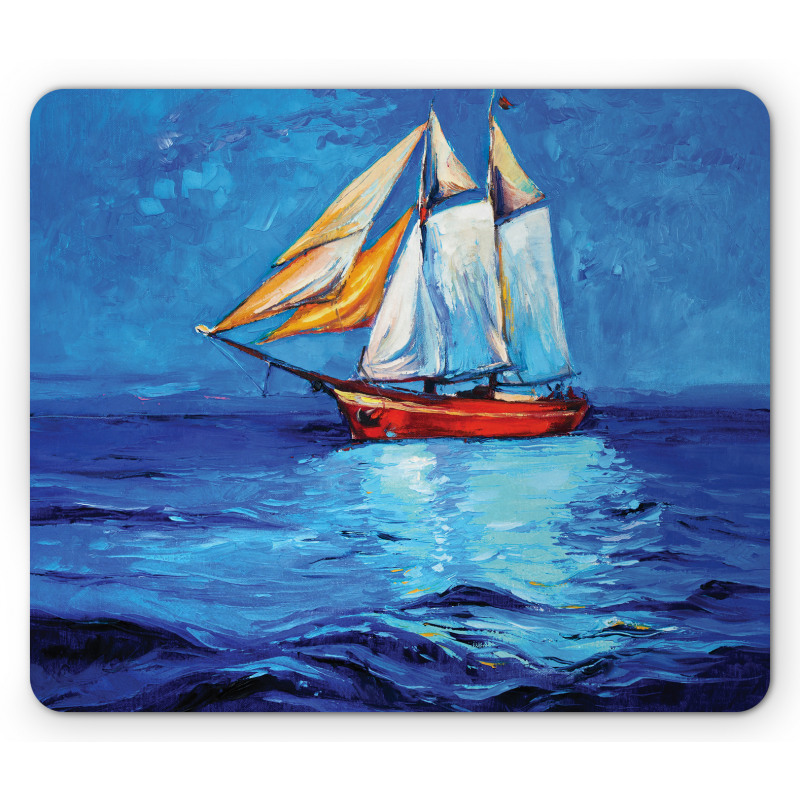 Oil Paint Style Sailship Mouse Pad