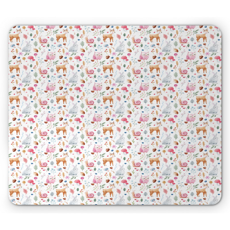 Deer Snail Owl Mouse Pad