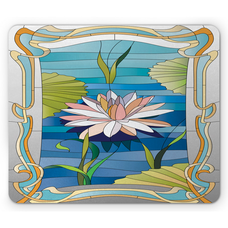 Stained Glass Lotus Mouse Pad