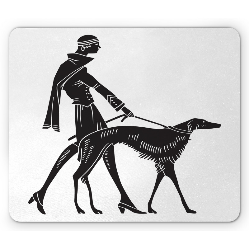 Fashion Woman Dog Mouse Pad