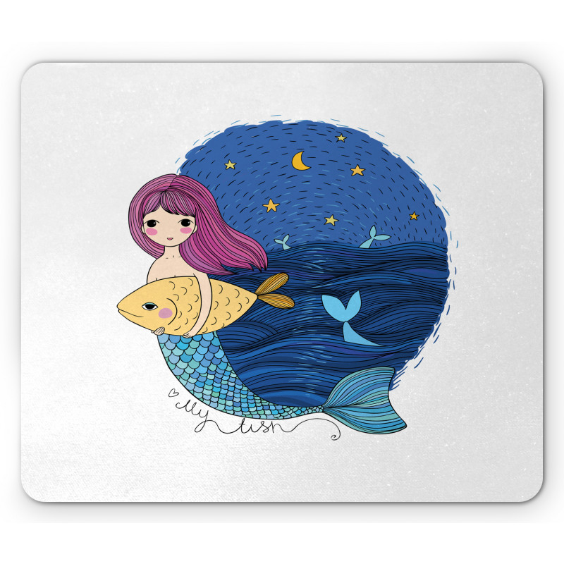 Mermaid Fish Night Sea Mouse Pad