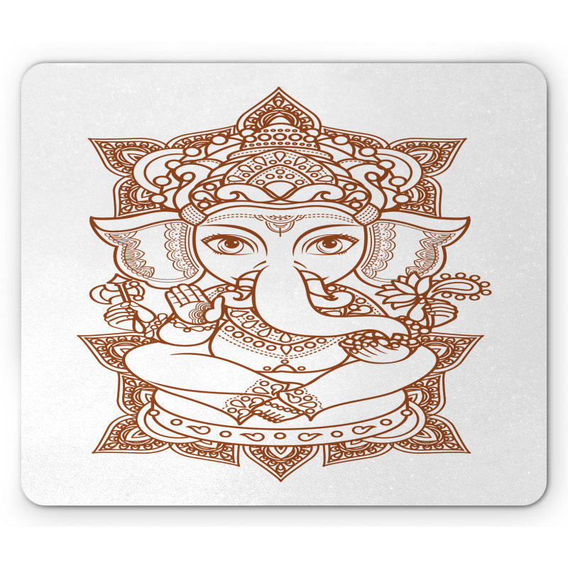 Asian Figure Symbol Boho Mouse Pad