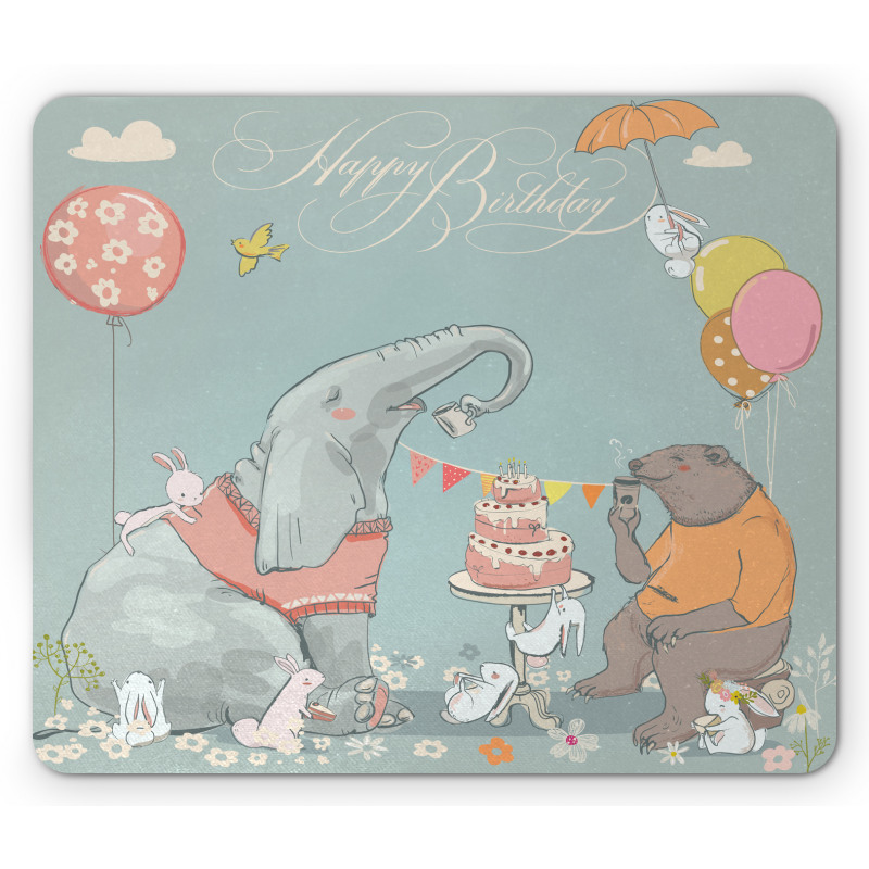 Elephant Hares Mouse Pad