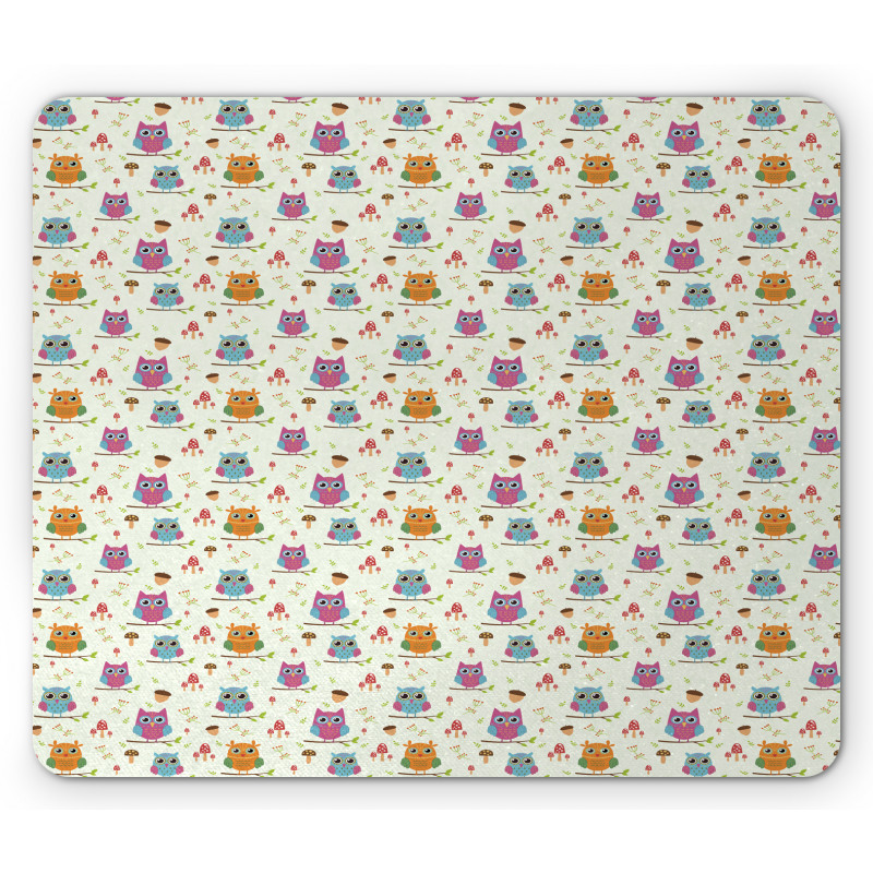 Birds Forest Elements Mouse Pad