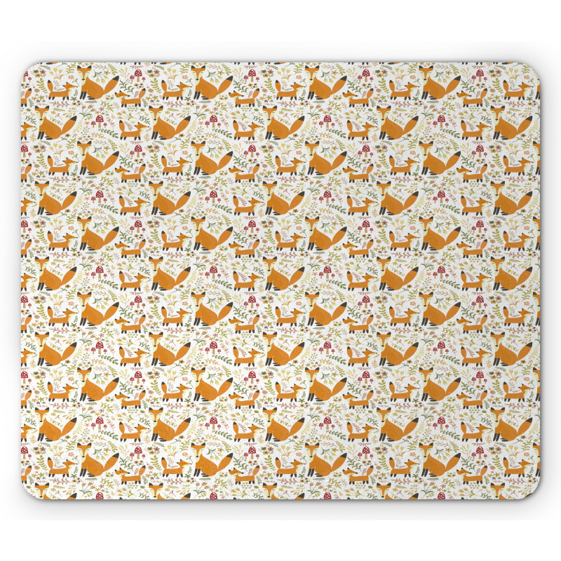 Mother Fox and Baby Mouse Pad