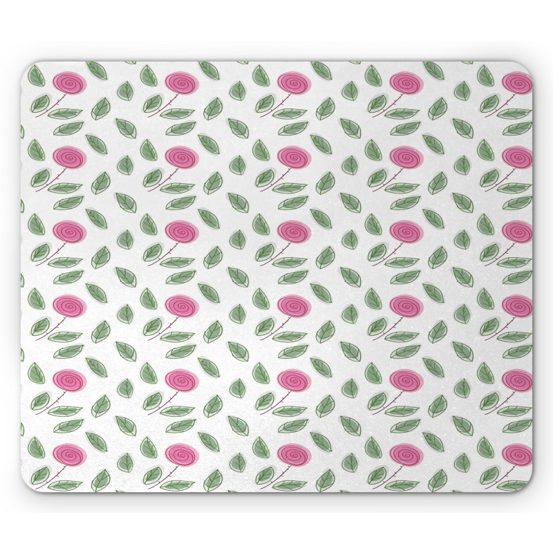 Modern Style Pink Blossoms Mouse Pad