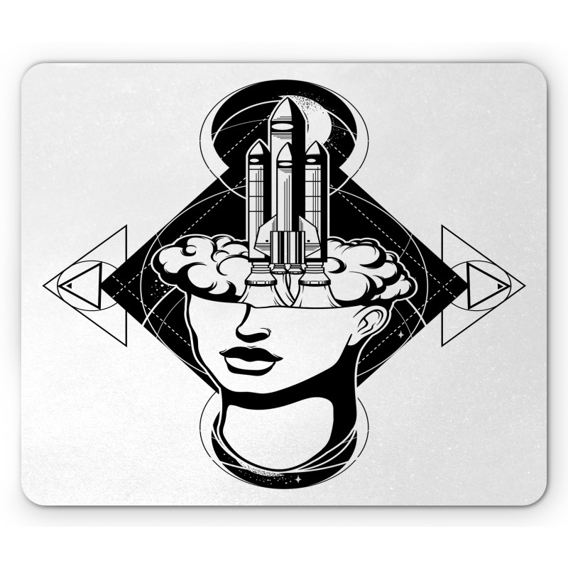 Woman Rocket Mouse Pad