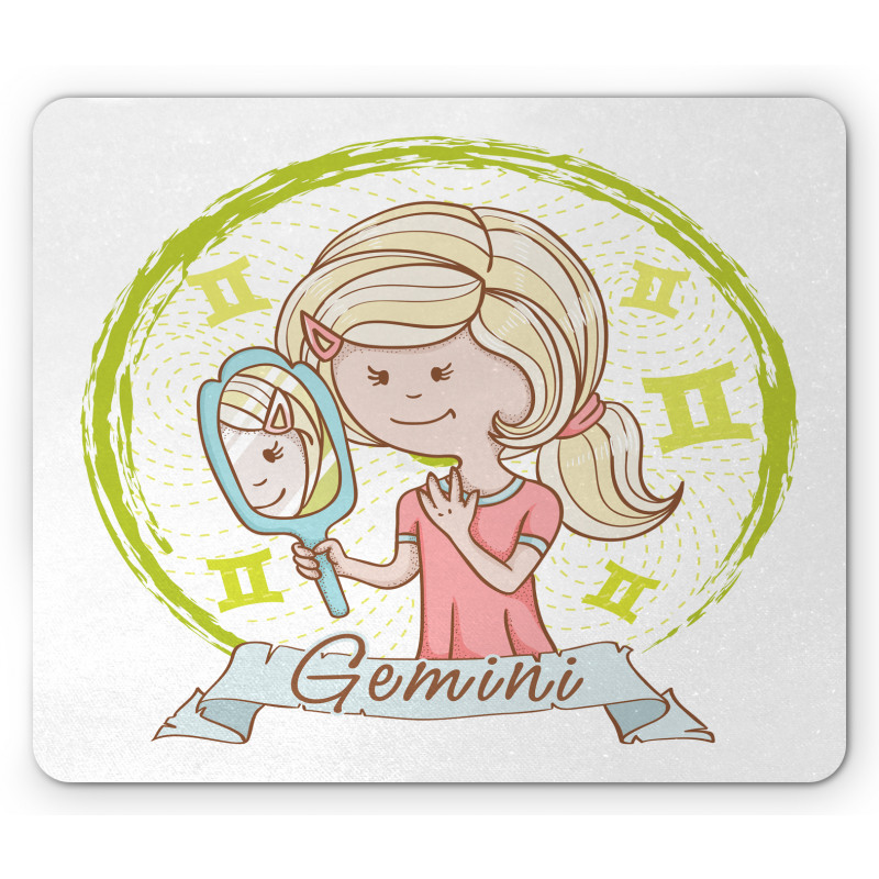 Girl with Mirror Mouse Pad