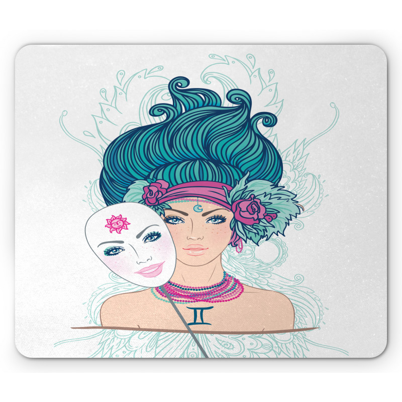 Young Lady Mask Mouse Pad