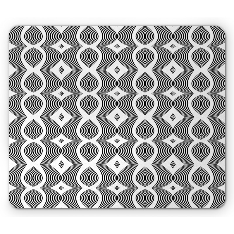 Wavy Lines Op Art Mouse Pad