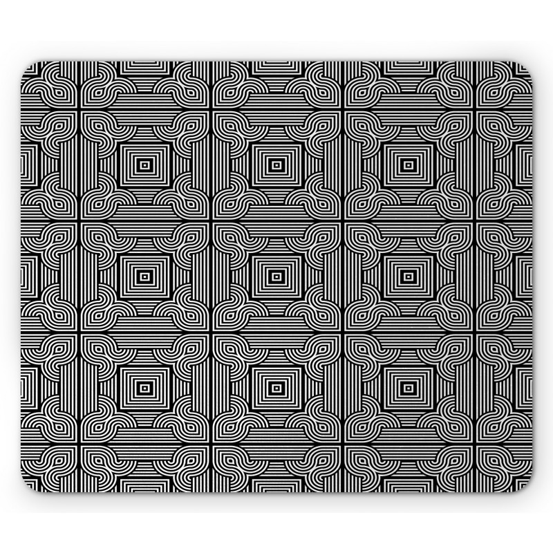 Stripy Geometrical Mouse Pad