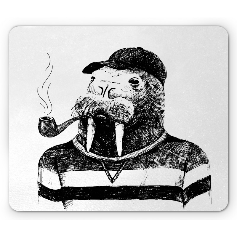 Hipster Walrus Mouse Pad