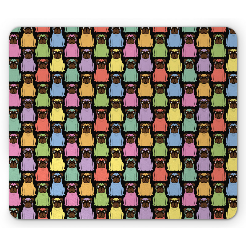 Colorful Cartoon Dogs Mouse Pad