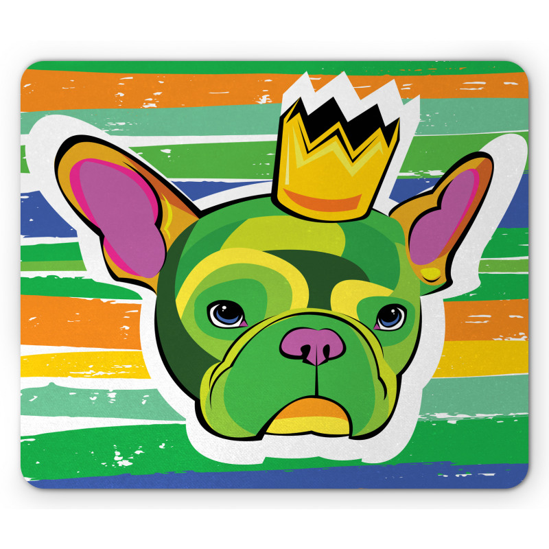 Crowned Dog Colorful Mouse Pad