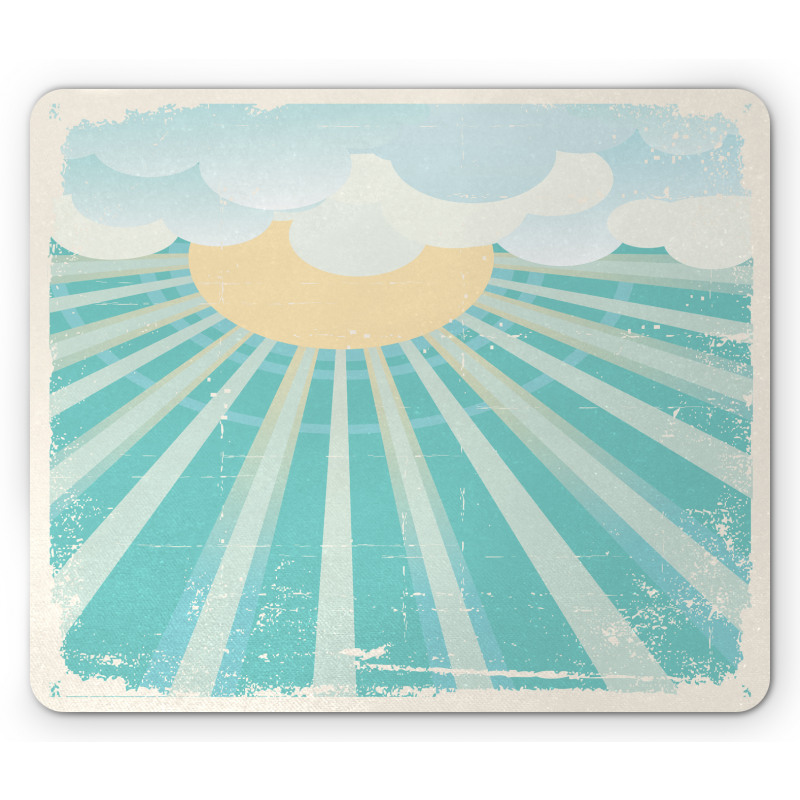 Sun Rays Clouds Mouse Pad