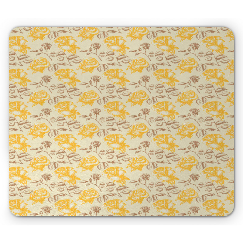 Love Flower Theme Mouse Pad