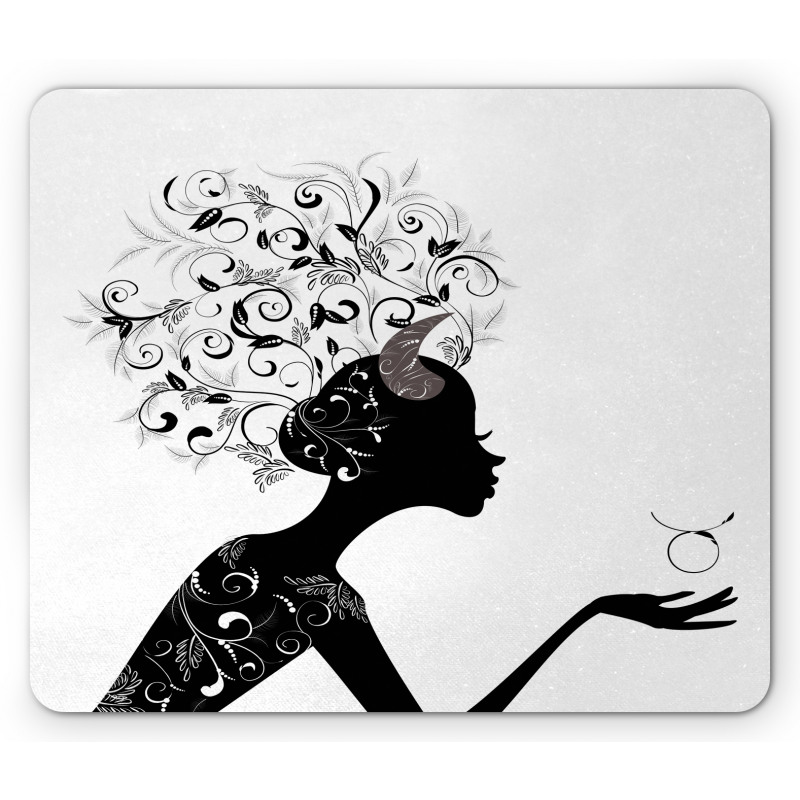 Floral Black Girl Mouse Pad