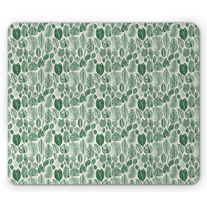 Vintage Exotic Leaves Mouse Pad
