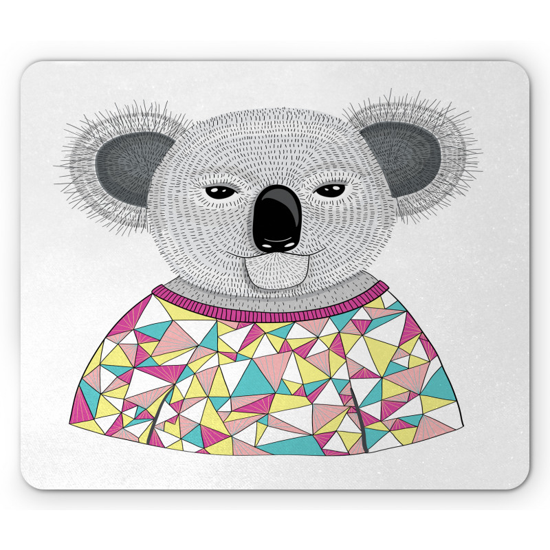 Hipster Animal Shirt Mouse Pad